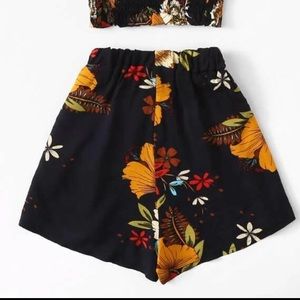 Navy blue floral shorts